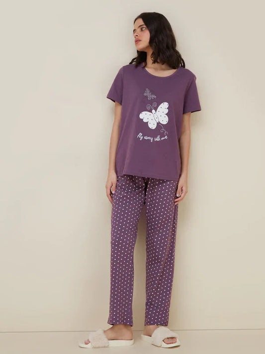 Butterfly Printed Night Suit