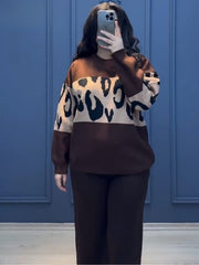 Brown Wild Printed Fleece Co-ord Set