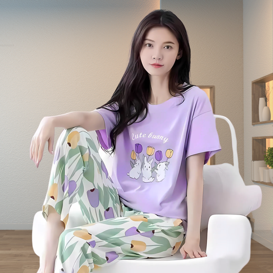 Cute Bunny Printed Night Suit