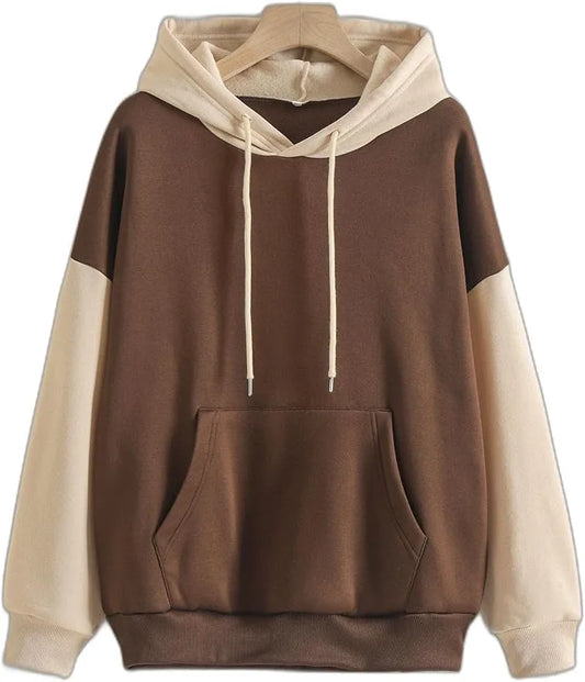 Brown With Cream Basic Hoodie For Men
