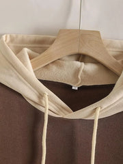 Brown With Cream Basic Hoodie For Women