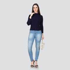 Navy Blue High Neck For Women