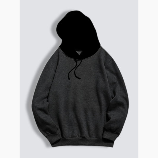 Charcoal With Black Basic Kangaroo Hoodie