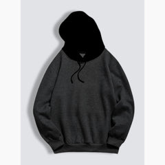 Charcoal With Black Basic Kangaroo Hoodie