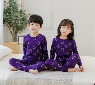 Purple Star And Moon Printed Kids Wear (Each)