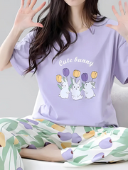 Cute Bunny Printed Night Suit