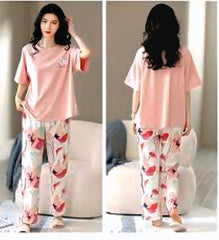 Long Leaf Printed Night Suit