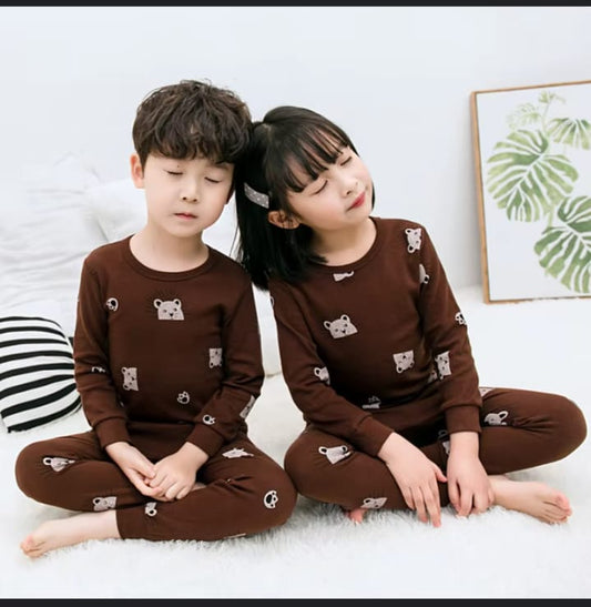Brown Panda Printed  Kids Wear (Each)