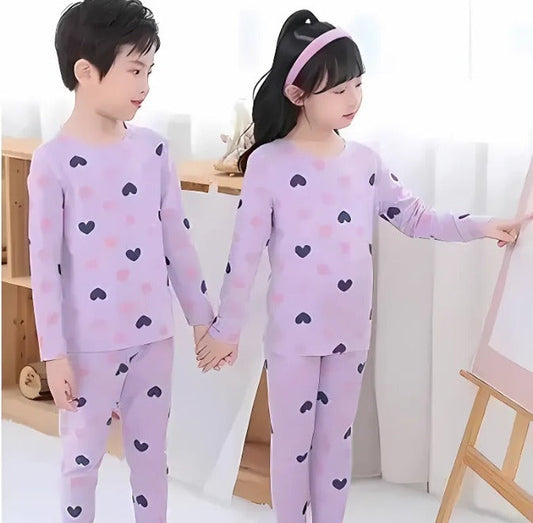 Purple Multi Heart Printed Kids Wear (Each)