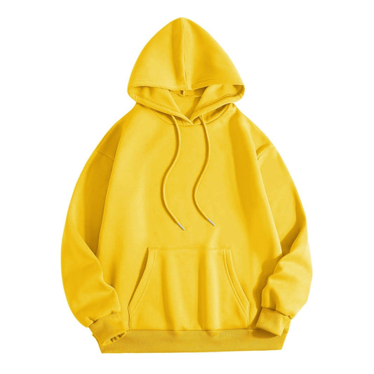 Yellow Basic Kangaroo Hoodie for Men