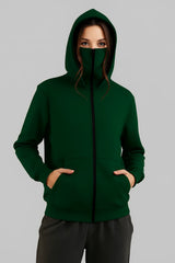 Green Balaclava Ninja Zipper Hoodie Jacket