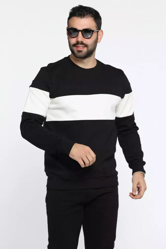 Zebra Black And White Block Sweatshirt For Men