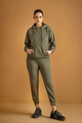Green Warm Hoodie And Pant Co-ord Set