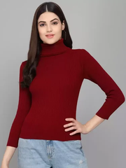 Maroon High Neck For Women